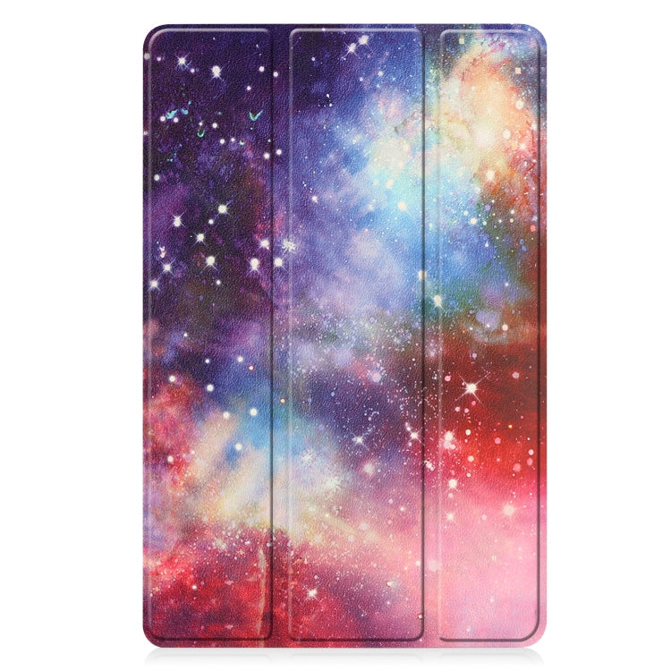 Sandsberg | Für Lenovo Tab P11 Gen 2 Custer Painted 3-Fold Holder Leder Smart Tablet-Hülle (Milchstraße Nebel)
