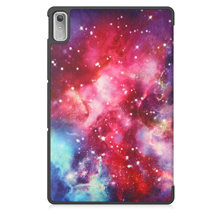Sandsberg | Für Lenovo Tab P11 Gen 2 Custer Painted 3-Fold Holder Leder Smart Tablet-Hülle (Milchstraße Nebel)