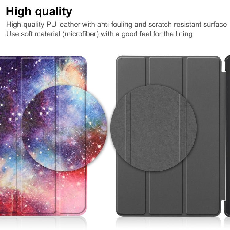 Sandsberg | Für Lenovo Tab P11 Gen 2 Custer Painted 3-Fold Holder Leder Smart Tablet-Hülle (Milchstraße Nebel)