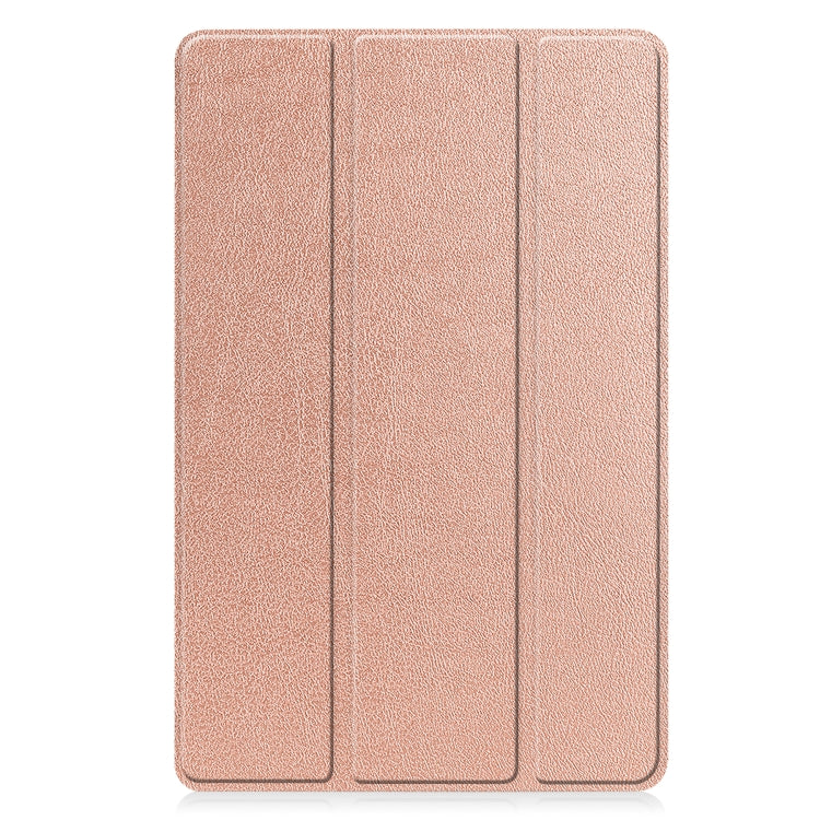 Sandsberg | Für Lenovo Tab P11 Gen 2 Custer Pure Color 3-fach Halter Leder Smart Tablet Hülle (Roségold)
