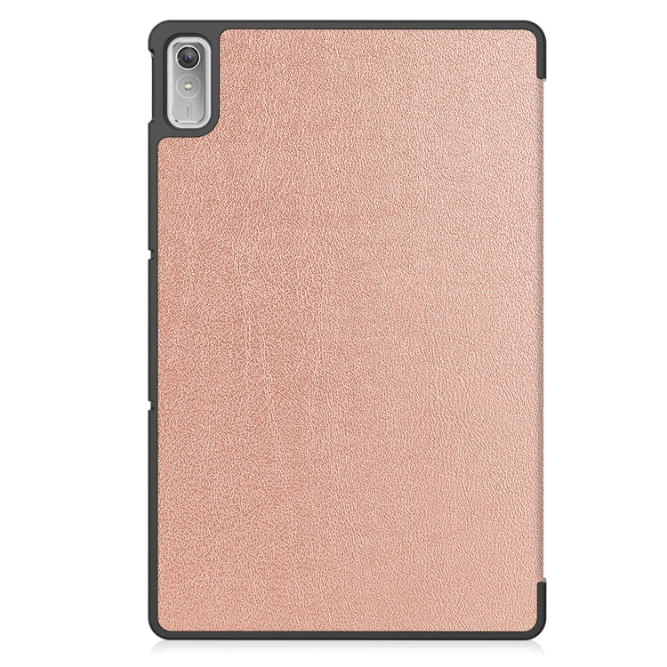 Sandsberg | Für Lenovo Tab P11 Gen 2 Custer Pure Color 3-fach Halter Leder Smart Tablet Hülle (Roségold)