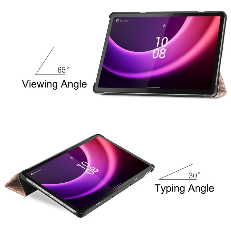 Sandsberg | Für Lenovo Tab P11 Gen 2 Custer Pure Color 3-fach Halter Leder Smart Tablet Hülle (Roségold)