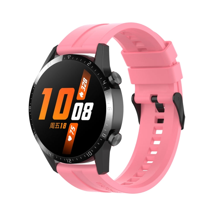 Sandsberg | Für Huawei Watch 3 Pro Neue 22mm Silikon Schwarz Schnalle Uhrenarmband (Pink)
