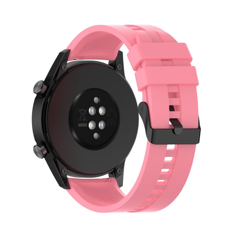 Sandsberg | Für Huawei Watch 3 Pro Neue 22mm Silikon Schwarz Schnalle Uhrenarmband (Pink)