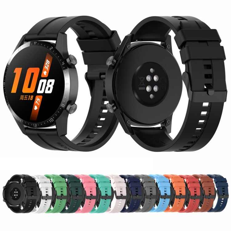 Sandsberg | Für Huawei Watch 3 Pro Neue 22mm Silikon Schwarz Schnalle Uhrenarmband (Pink)