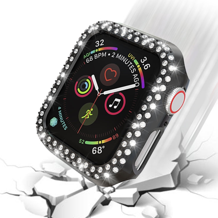 Sandsberg | Für Apple Watch Series 5 & 4 44mm Doppelreihe Diamanten PC Schutzhülle (Schwarz)
