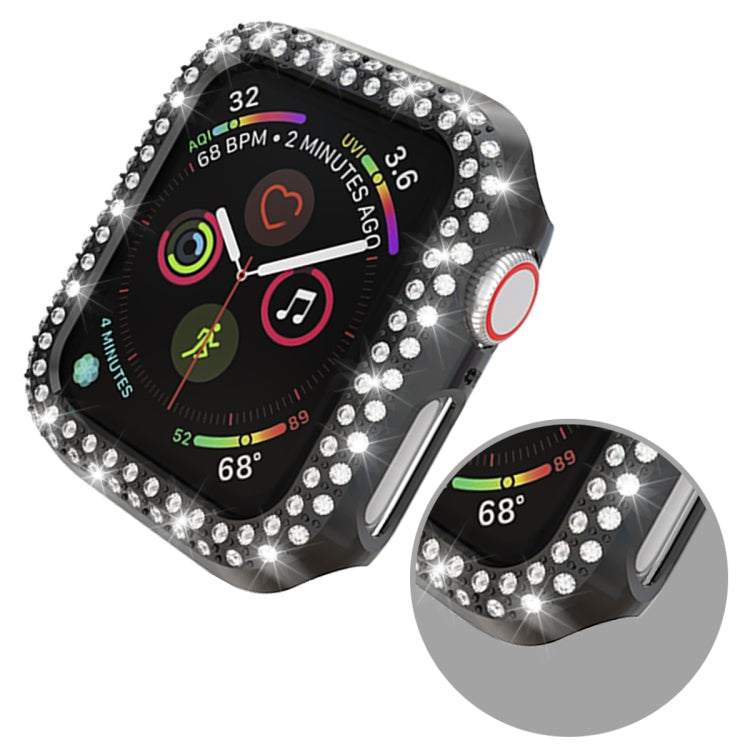 Sandsberg | Für Apple Watch Series 5 & 4 44mm Doppelreihe Diamanten PC Schutzhülle (Schwarz)