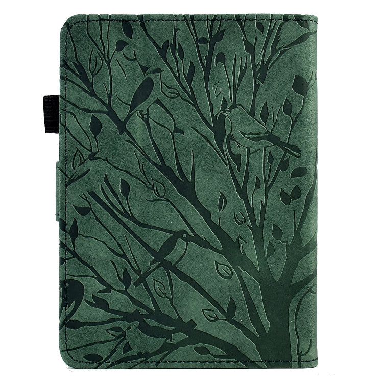 Sandsberg | Für Amazon Kindle Paperwhite 2021 Fortune Tree Druckblumen PU Tablet-Hülle mit Aufwach-/Schlaf-Funktion (Grün)