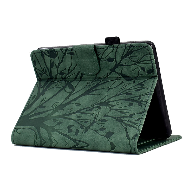 Sandsberg | Für Amazon Kindle Paperwhite 2021 Fortune Tree Druckblumen PU Tablet-Hülle mit Aufwach-/Schlaf-Funktion (Grün)