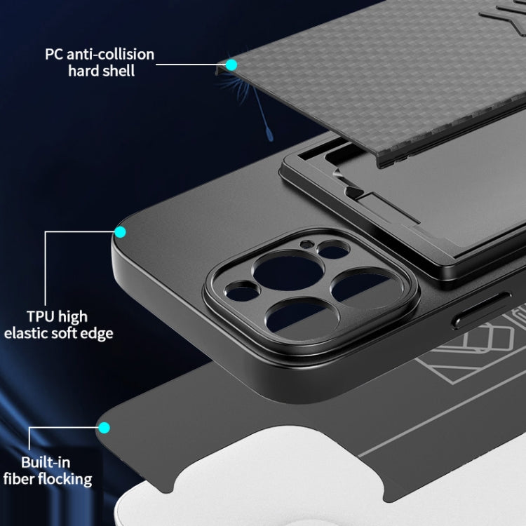 Für iPhone 14 Magic Cards Box TPU + PC Handyhülle (Schwarz)