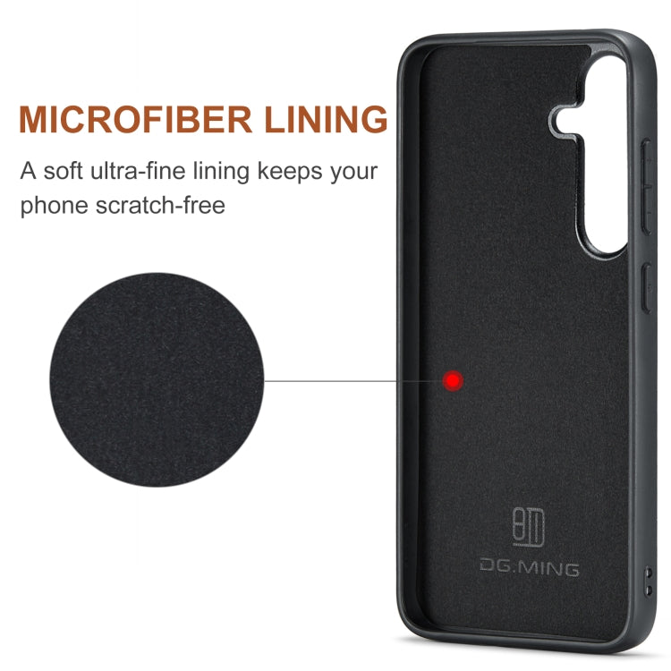 Für Samsung Galaxy S24+ 5G DG.MING M2 Serie 3-Fach Multi Karten Tasche + Magnetische Handyhülle (Braun)