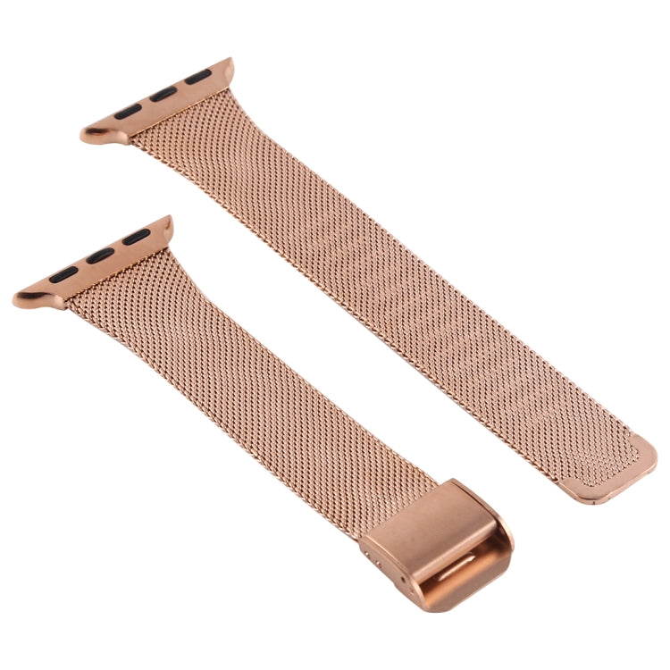 Sandsberg | Für Apple Watch Series 7 45mm / 6 & SE & 5 & 4 44mm / 3 & 2 & 1 42mm Milanese Edelstahl Armband (Roségold)