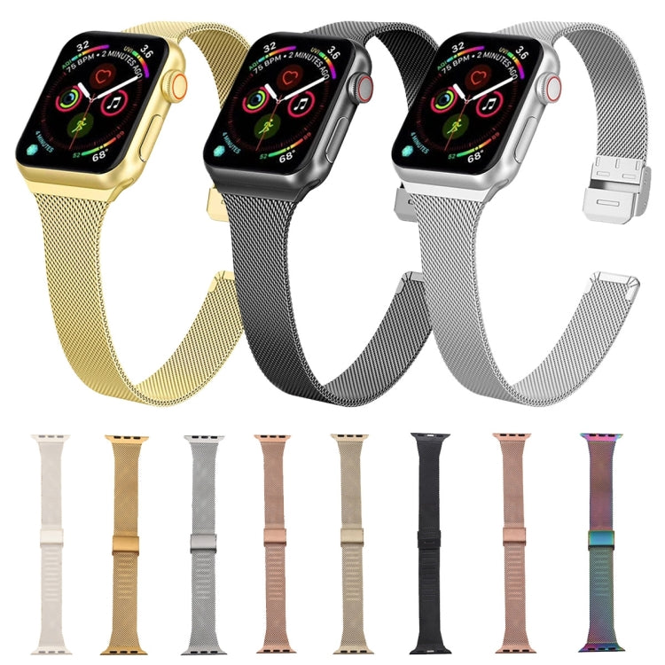 Sandsberg | Für Apple Watch Series 7 45mm / 6 & SE & 5 & 4 44mm / 3 & 2 & 1 42mm Milanese Edelstahl Armband (Roségold)