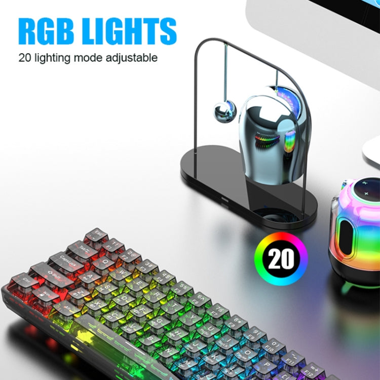 Sandsberg | XUNFOX K30 Pro 2.4G + BT + Kabelgebunden Transparent 61-Tasten Mechanische Weiße Achse Tastatur (Schwarz)