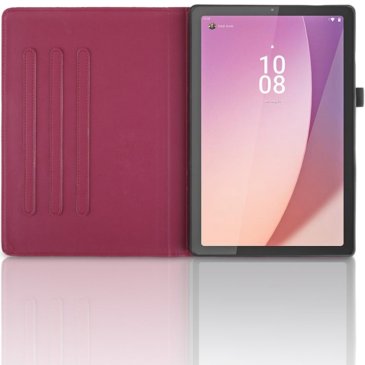 Sandsberg | Für Lenovo Tab M9 Tree Life Prägung Rotations-Leder-Tablet-Hülle (Rot)