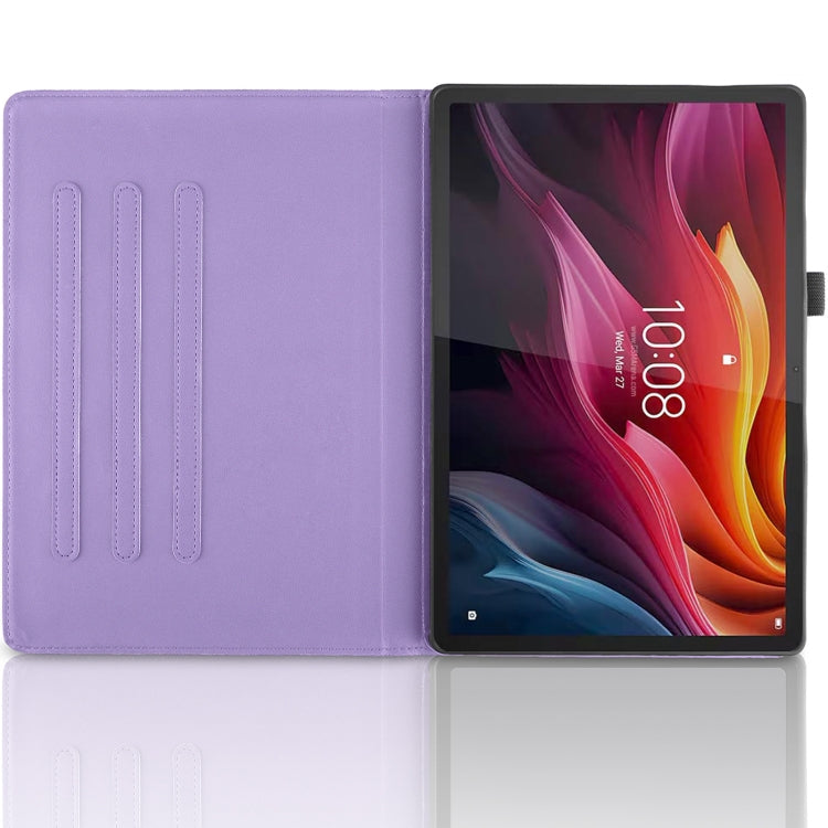 Sandsberg | Für Lenovo Tab P12 / Xiaoxin Pad Pro 12.7 2025 Tree Life Prägung Rotationsleder Tablet-Hülle (Lila)