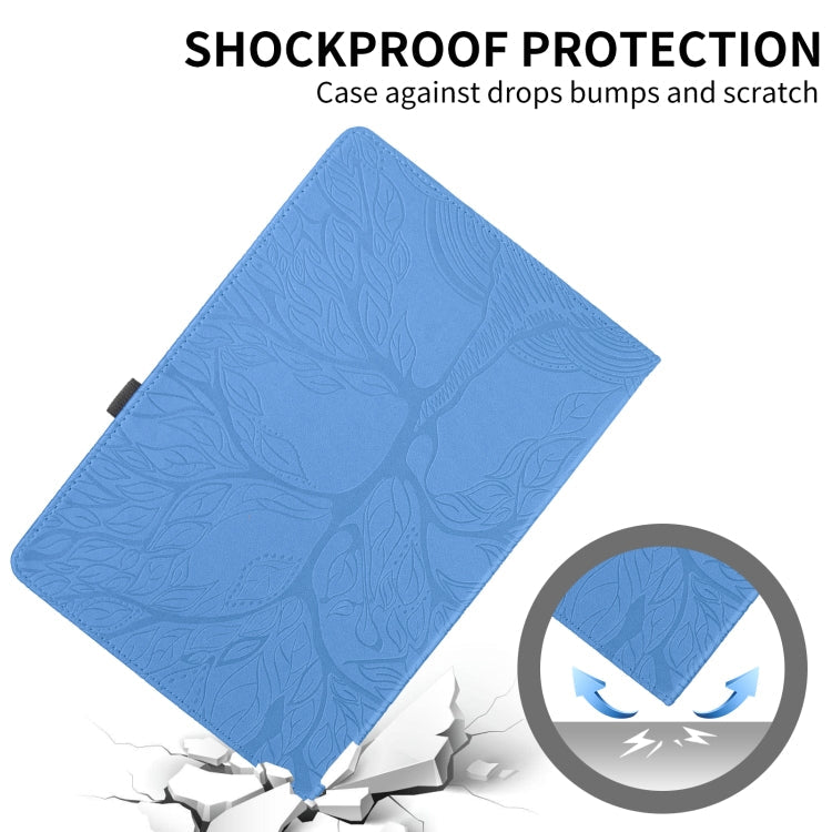 Sandsberg | Für Lenovo Tab P12 / Xiaoxin Pad Pro 12.7 2025 Tree Life Prägung Rotation Leder Tablet Hülle (Blau)