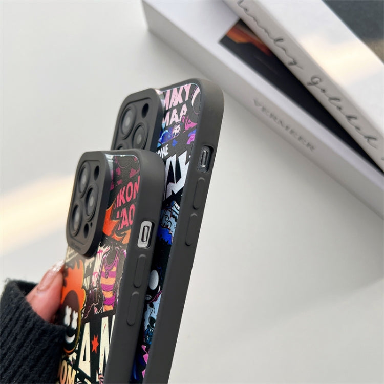 Sandsberg | Für iPhone 15 Pro Liquid Angel Eyes Comics TPU Handyhülle (Schwarzer Boden COOL)