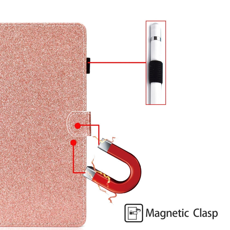 Sandsberg | Für Lenovo Tab P11 Gen2 / Xiaoxin Pad Plus 2023 Lack Glitterpulver Smart Leder Tablet Hülle (Roségold)