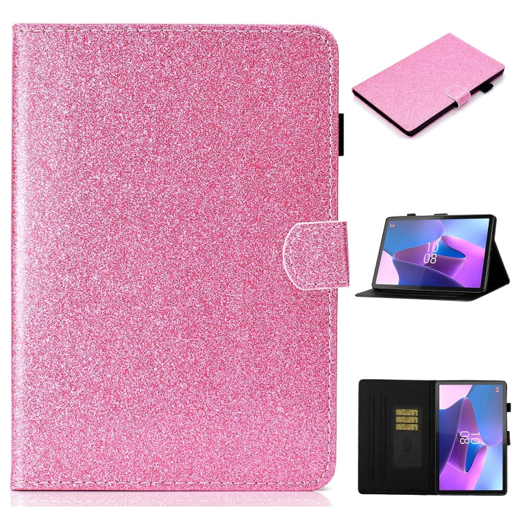Sandsberg | Für Lenovo Tab P11 Gen2 / Xiaoxin Pad Plus 2023 Lack Glitzerpulver Smart Leder Tablet Hülle (Pink)