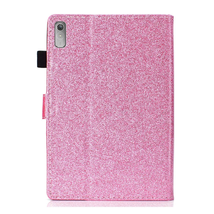 Sandsberg | Für Lenovo Tab P11 Gen2 / Xiaoxin Pad Plus 2023 Lack Glitzerpulver Smart Leder Tablet Hülle (Pink)