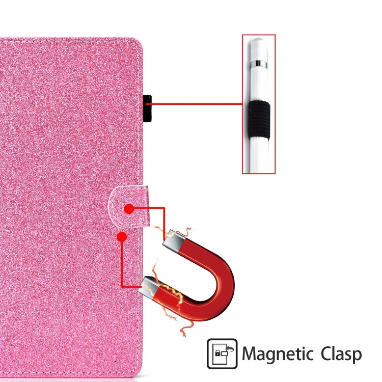 Sandsberg | Für Lenovo Tab P11 Gen2 / Xiaoxin Pad Plus 2023 Lack Glitzerpulver Smart Leder Tablet Hülle (Pink)