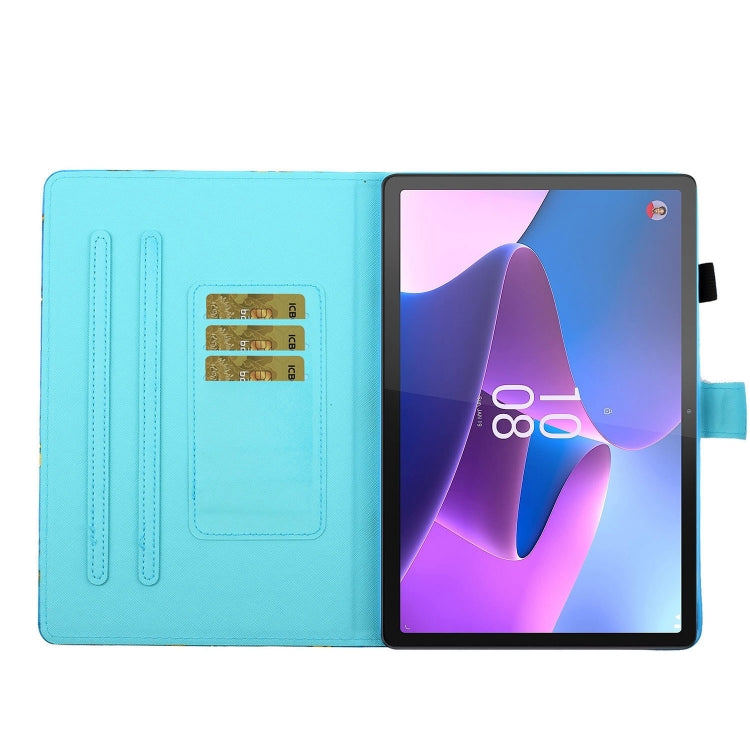 Sandsberg | Für Lenovo Tab P11 Gen2 / Xiaoxin Pad Plus 2023 Farbige Zeichnung Stitching Smart Leder Tablet Hülle (Doppel Schatten Tiger)