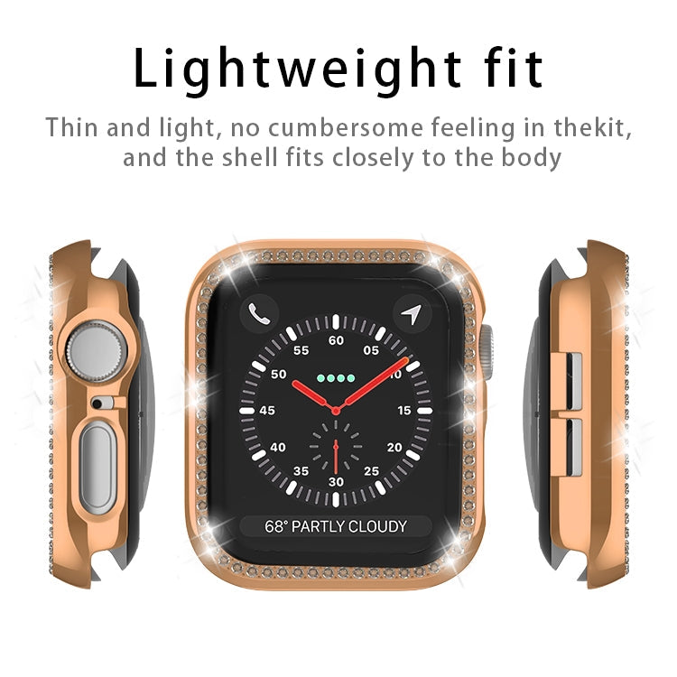 Sandsberg | Für Apple Watch Series 3 / 2 / 1 38mm Plating Row Diamond PC Uhrengehäuse mit Film(Transparent)