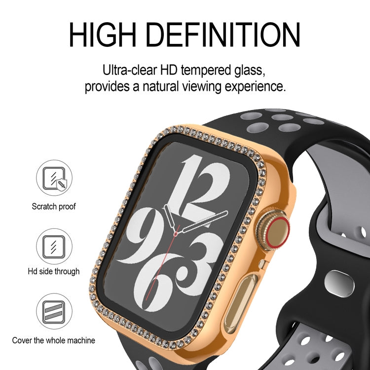 Sandsberg | Für Apple Watch Series 3 / 2 / 1 38mm Plating Row Diamond PC Uhrengehäuse mit Film(Transparent)