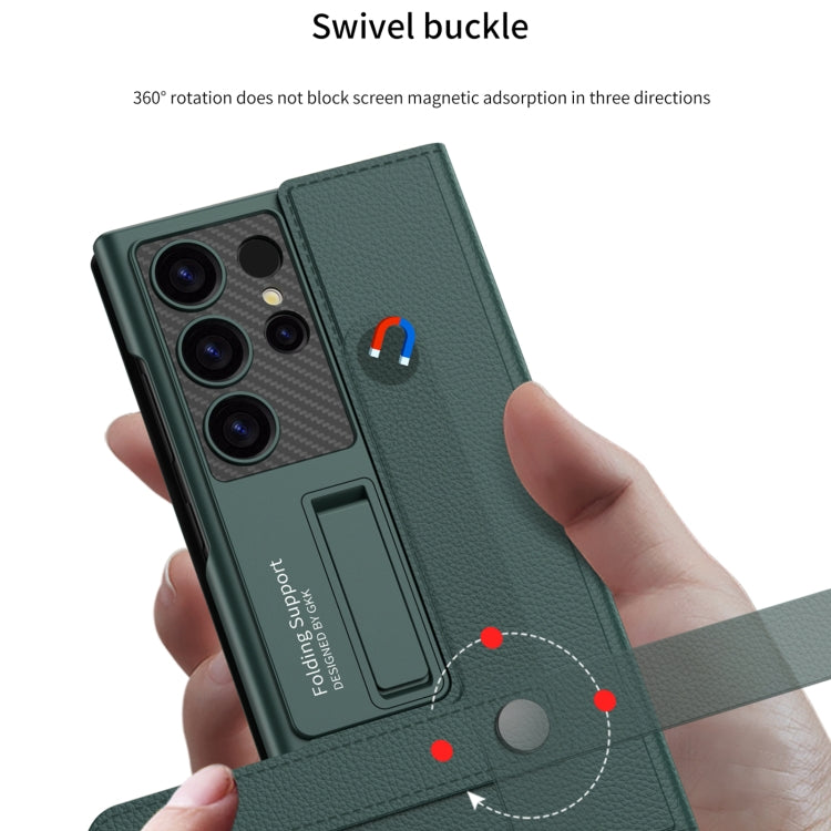Für Samsung Galaxy S24 Ultra 5G GKK Flip Wallet Leder Handyhülle, Ohne Stift (Grün)