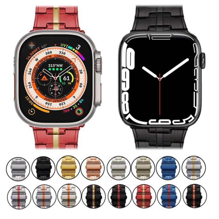 Sandsberg | Für Apple Watch Series 5 40 mm Edelstahl Armband (Silber Orange)