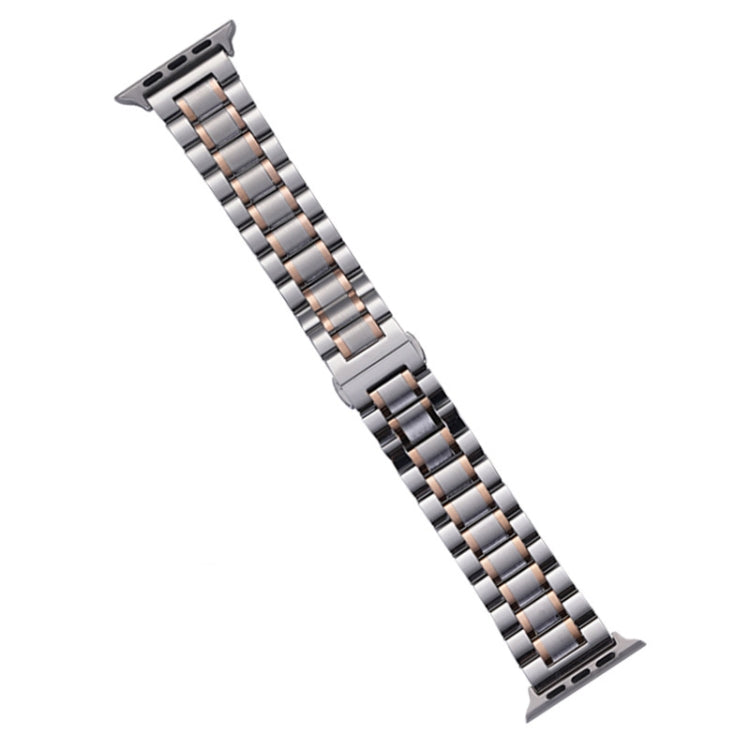 Sandsberg | Für Apple Watch Series 2 38mm Fünf-Perlen Edelstahl Armband (Silber Roségold)