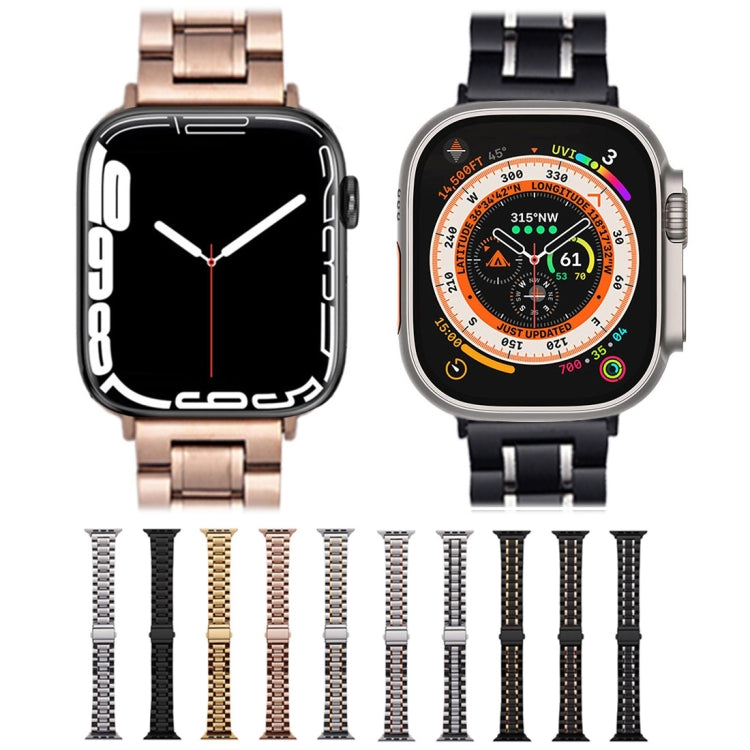 Sandsberg | Für Apple Watch Series 7 41mm Fünf-Perlen Edelstahl Armband (Silber Gold)