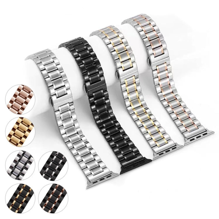 Sandsberg | Für Apple Watch Series 7 41mm Fünf-Perlen Edelstahl Armband (Silber Gold)
