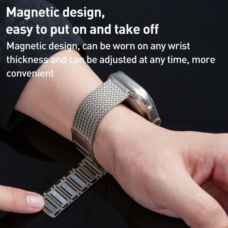 Sandsberg | Für Apple Watch Series 2 38mm Magnetverschluss Geflochtene Kette Edelstahl Armband (Mattgold)