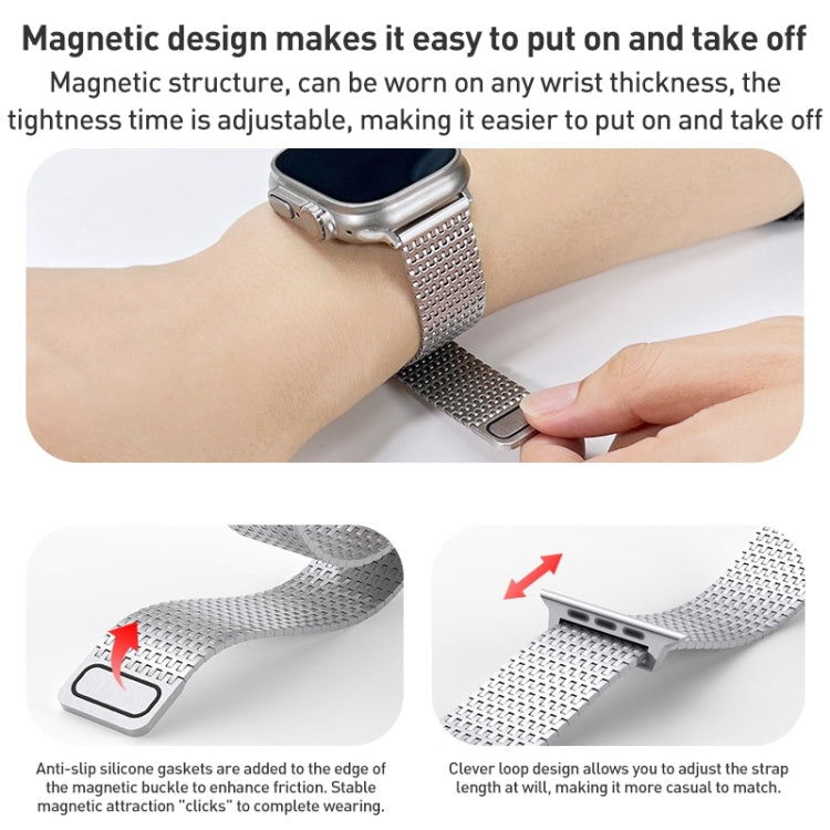 Sandsberg | Für Apple Watch Series 7 41mm Milanese Loop Magnetverschluss Edelstahl Uhrenarmband (Silber)