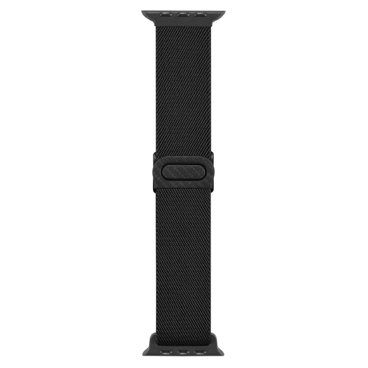 Sandsberg | Für Apple Watch Series 3 42mm Karbonfasertextur Snap Riemen Nylon Uhrband (Schwarz)