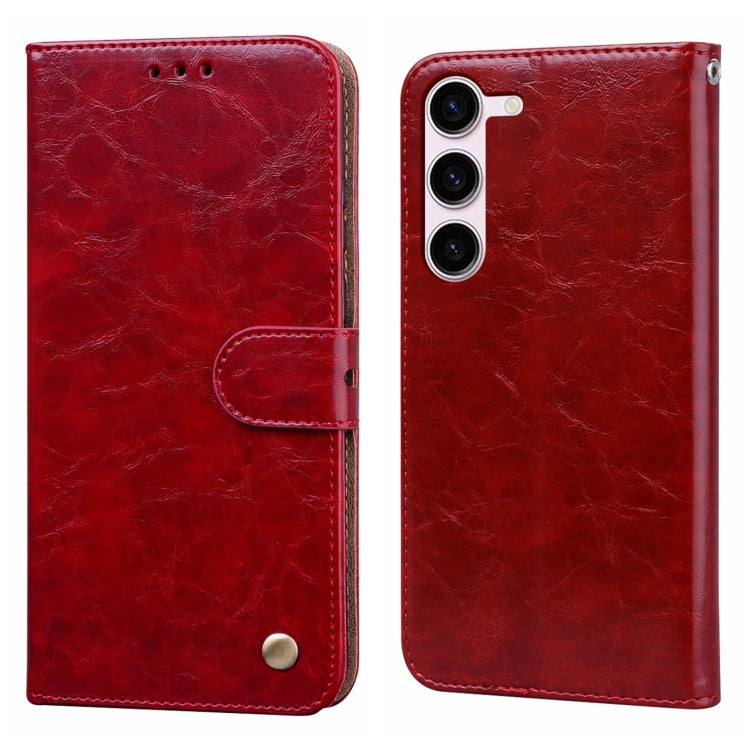 Für Samsung Galaxy S24 Ölwachstextur Schockproof Flip Leder Handyhülle (Rot)
