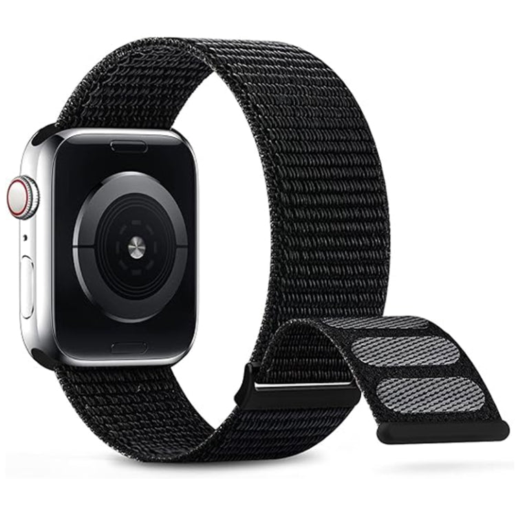 Sandsberg | Für Apple Watch 38mm Doppelschlaufe und Velcro Nylon Uhrband (Dunkel Schwarz)