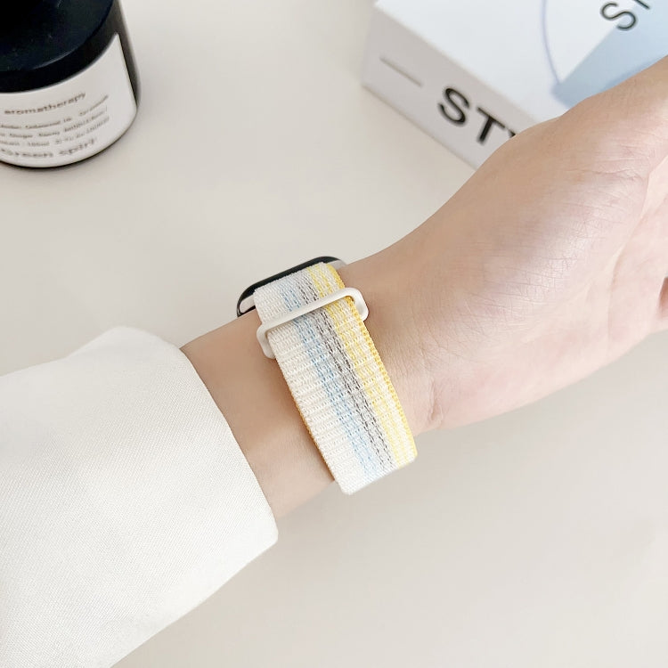 Sandsberg | Für Apple Watch 38mm Doppelschlaufe und Velcro Nylon Uhrband (Dunkel Schwarz)