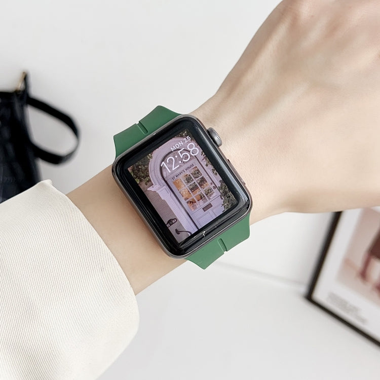 Sandsberg | Für Apple Watch Series 8 45mm Magnetische Quadratische Schnalle Silikon-Uhrenarmband (Weiß)