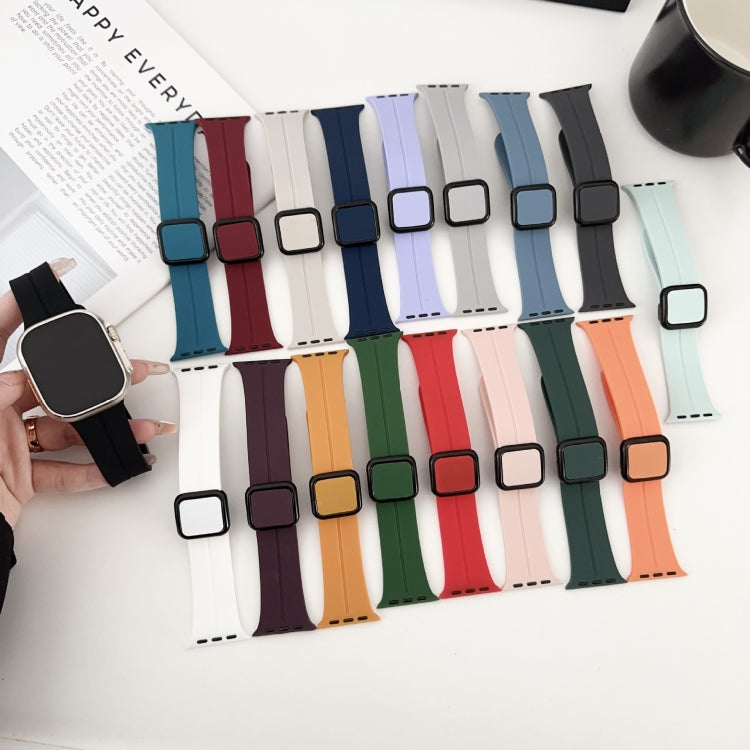 Sandsberg | Für Apple Watch Series 8 45mm Magnetische Quadratische Schnalle Silikon-Uhrenarmband (Weiß)