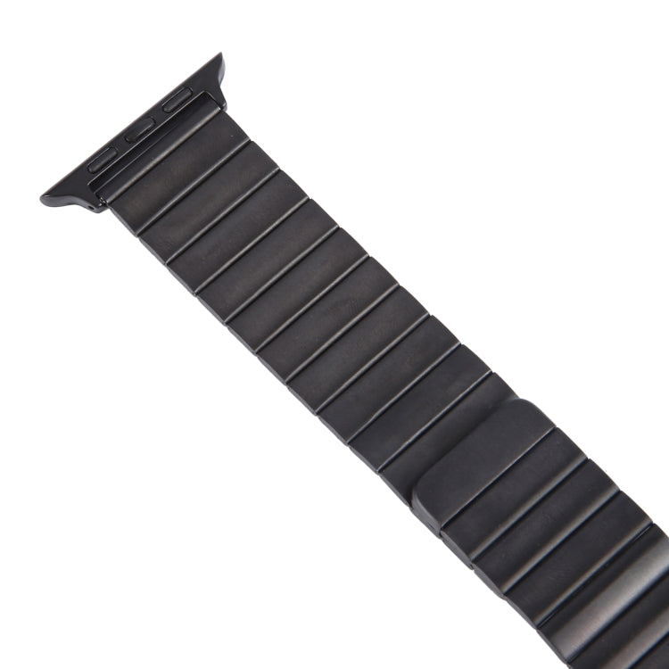 Sandsberg | Für Apple Watch Series 5 44mm Bambus Edelstahl Magnetisches Armband (Schwarz)