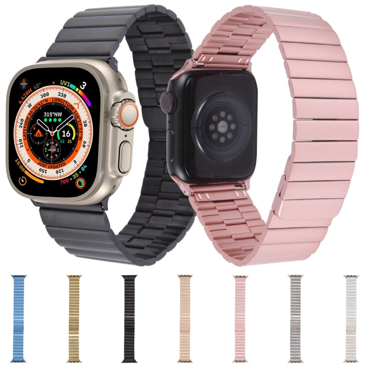 Sandsberg | Für Apple Watch Series 7 41mm Bambus Edelstahl Magnetisches Armband (Blau)