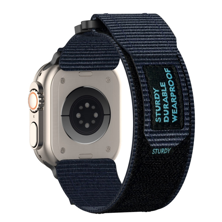 Sandsberg | Für Apple Watch Series 7 45mm Nylon Haken- und Schleifenverschluss Uhrenarmband (Blau)