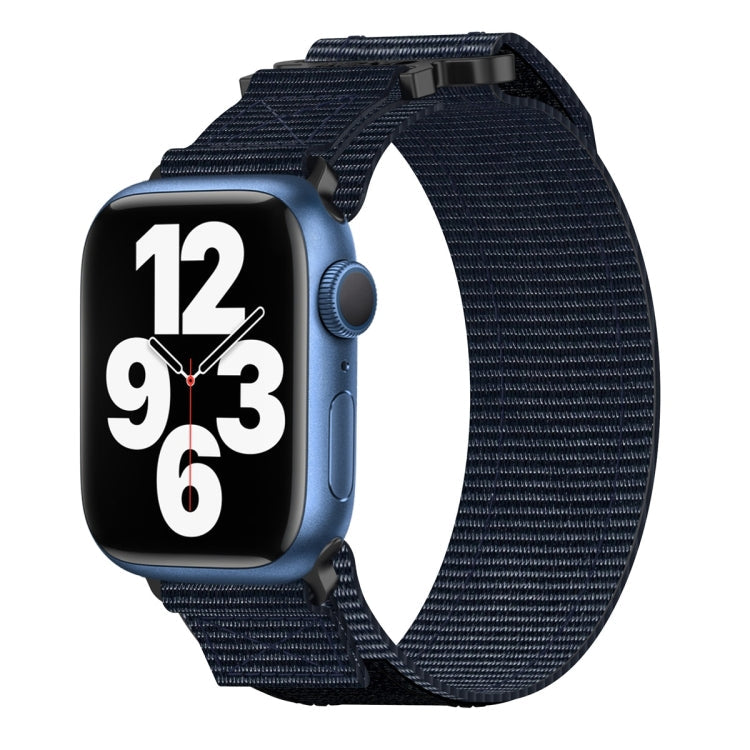 Sandsberg | Für Apple Watch Series 7 45mm Nylon Haken- und Schleifenverschluss Uhrenarmband (Blau)