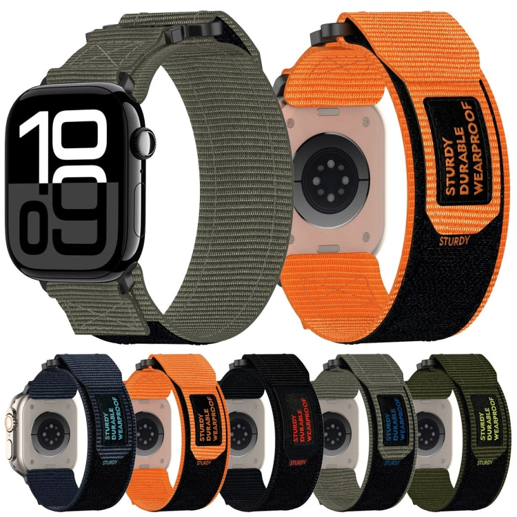 Sandsberg | Für Apple Watch Series 7 45mm Nylon Haken- und Schleifenverschluss Uhrenarmband (Blau)
