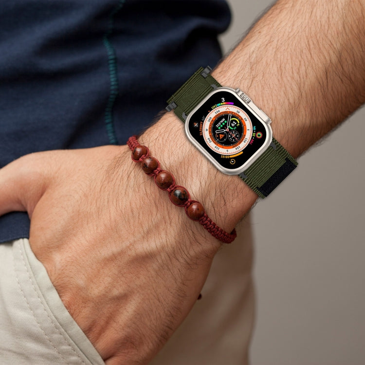 Sandsberg | Für Apple Watch Series 7 45mm Nylon Haken- und Schleifenverschluss Uhrenarmband (Blau)
