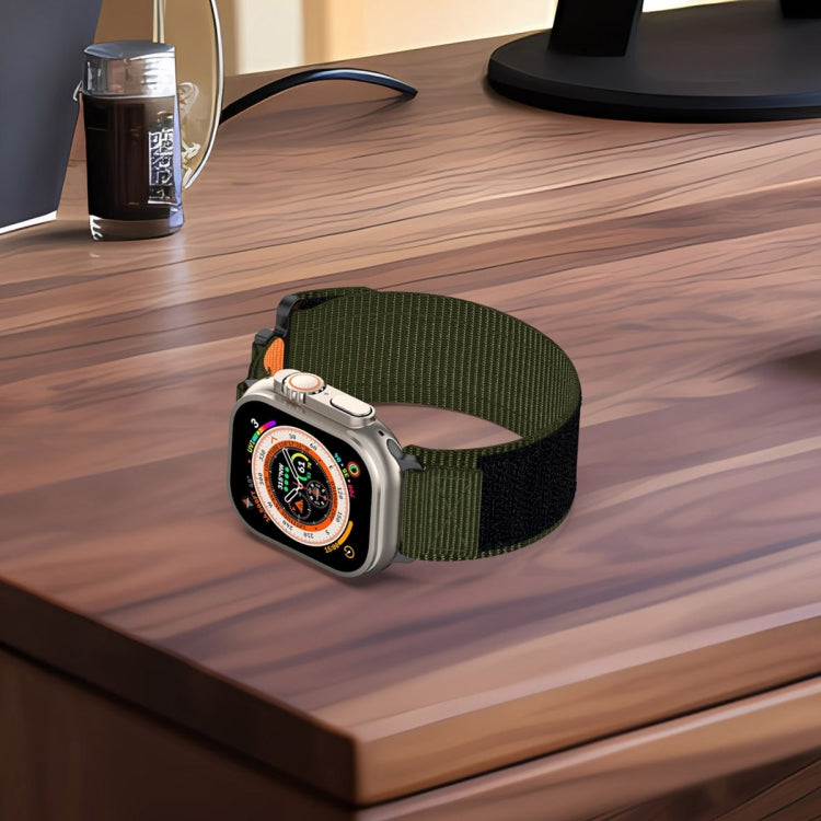 Sandsberg | Für Apple Watch Series 7 45mm Nylon Haken- und Schleifenverschluss Uhrenarmband (Blau)