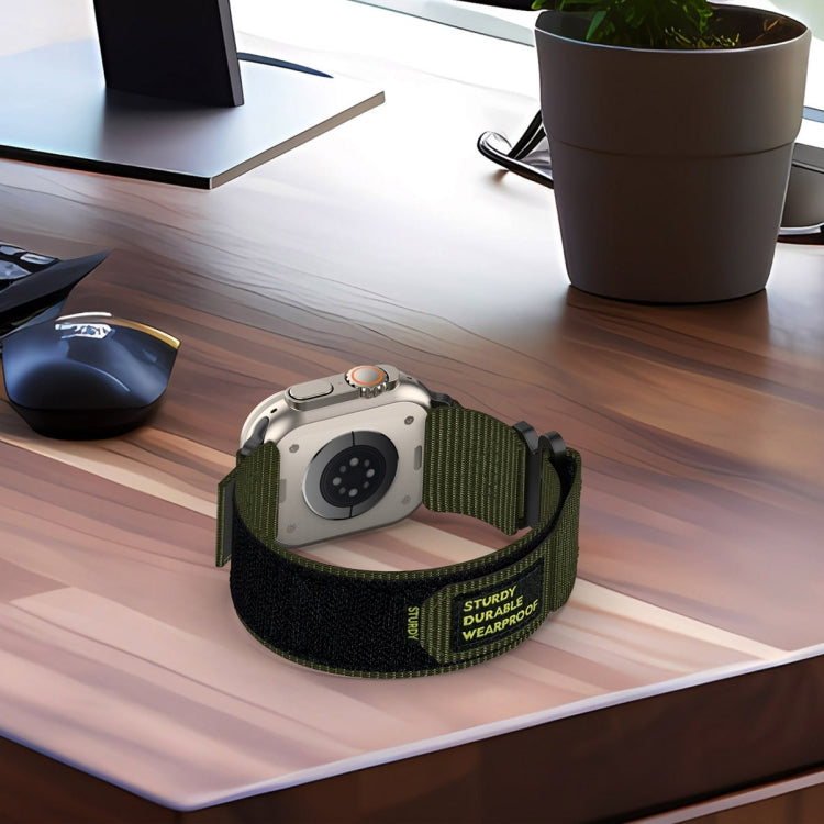 Sandsberg | Für Apple Watch Series 7 45mm Nylon Haken- und Schleifenverschluss Uhrenarmband (Blau)